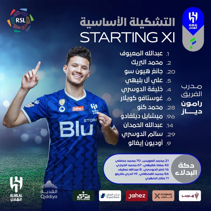 رامون دياز يعلن تشكيل الهلال ضد الفتح في الدوري السعودي