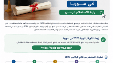رابط نتائج البكالوريا سوريا 2026