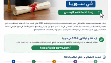 رابط نتائج البكالوريا سوريا 2026