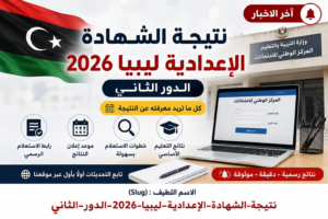 نتيجة الشهادة الإعدادية ليبيا 2026 الدور الثاني